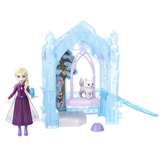 Frozen Elsa Ice Castle Playset with Doll & Fox