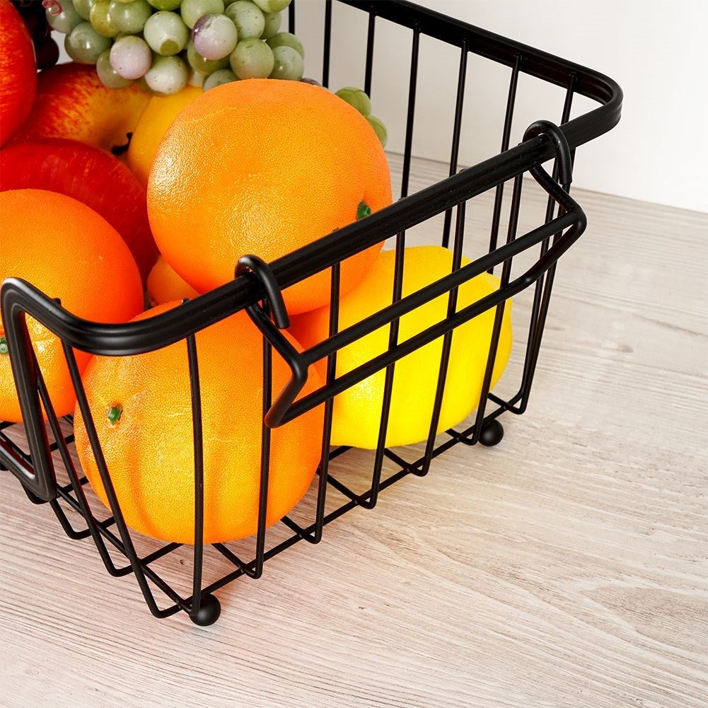 Fruit and Vegetable Basket in Black Metal, Stackable