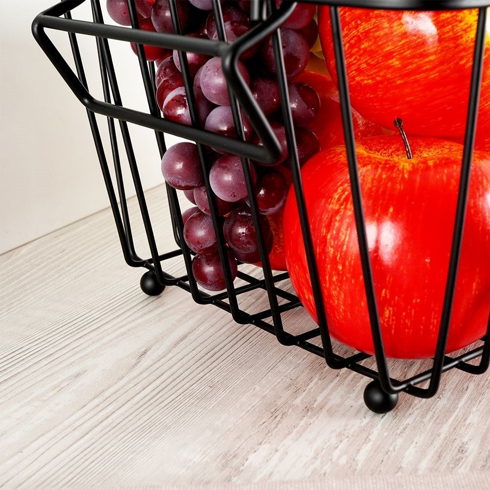 Fruit and Vegetable Basket in Black Metal, Stackable