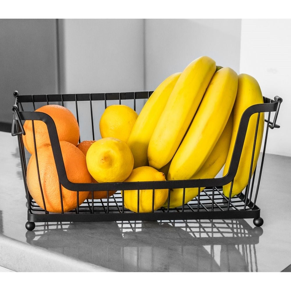 Fruit basket in black metal for fruit and vegetables