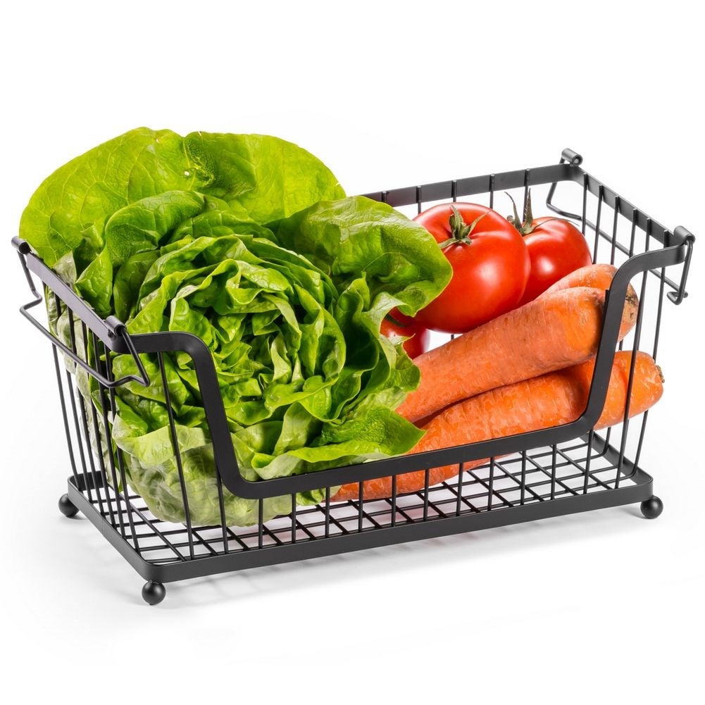 Fruit basket in black metal for fruit and vegetables
