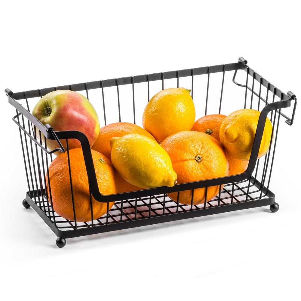 Fruit basket in black metal for fruit and vegetables