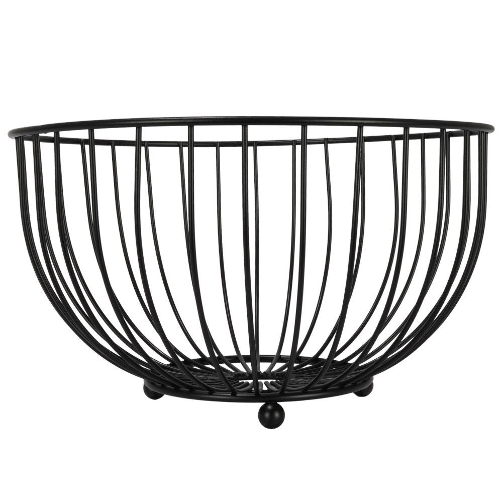 Fruit basket in black metal for loft-style kitchen