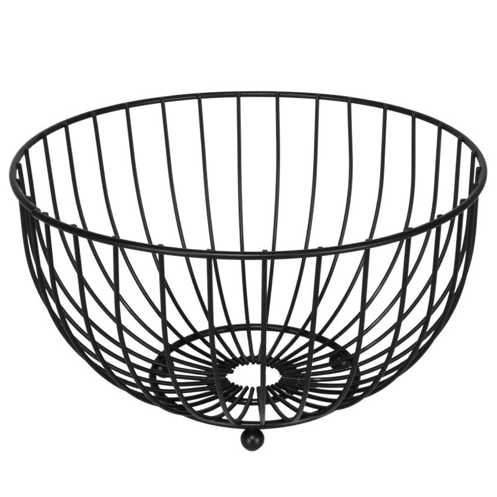 Fruit basket in black metal for loft-style kitchen