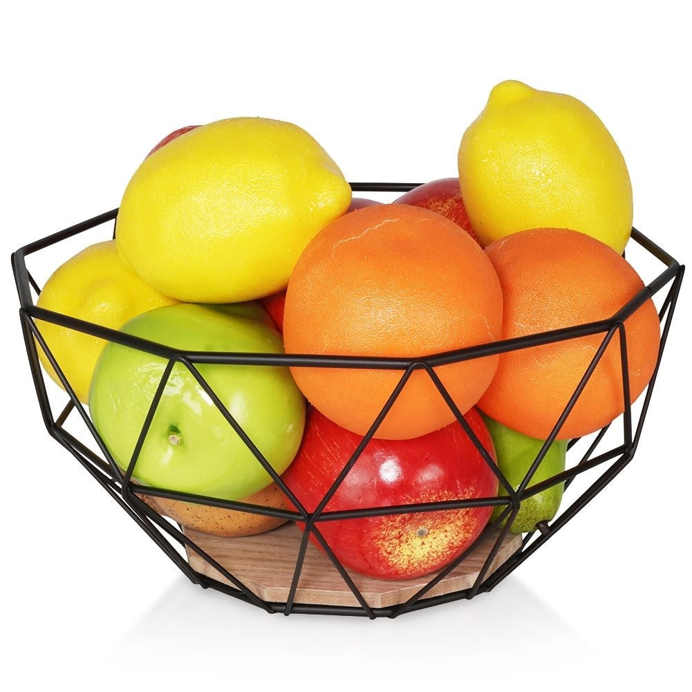 Fruit basket in black metal for modern industrial style