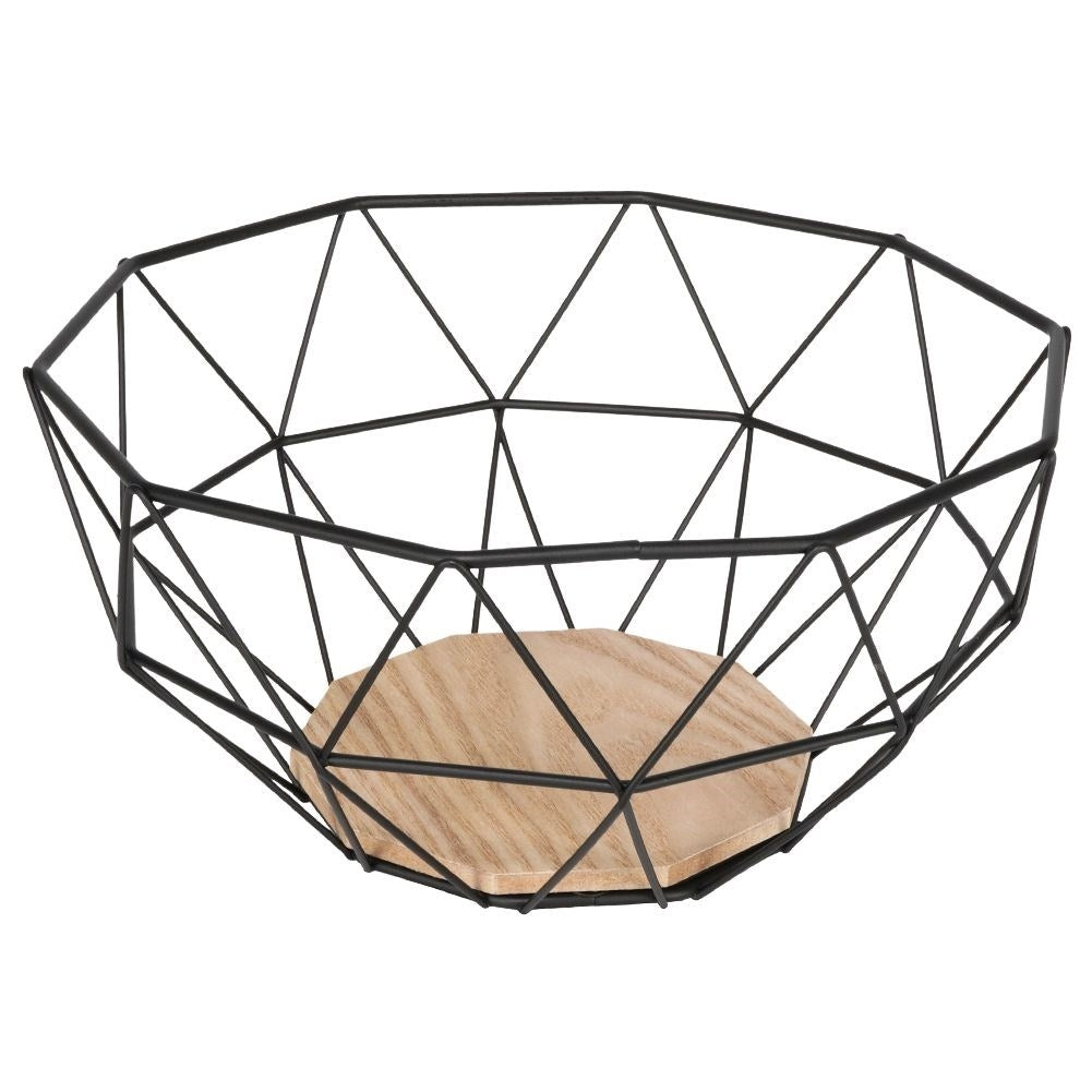Fruit basket in black metal for modern industrial style