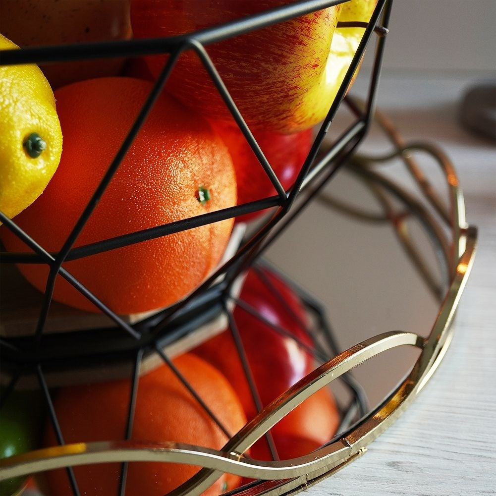 Fruit basket in black metal for modern industrial style