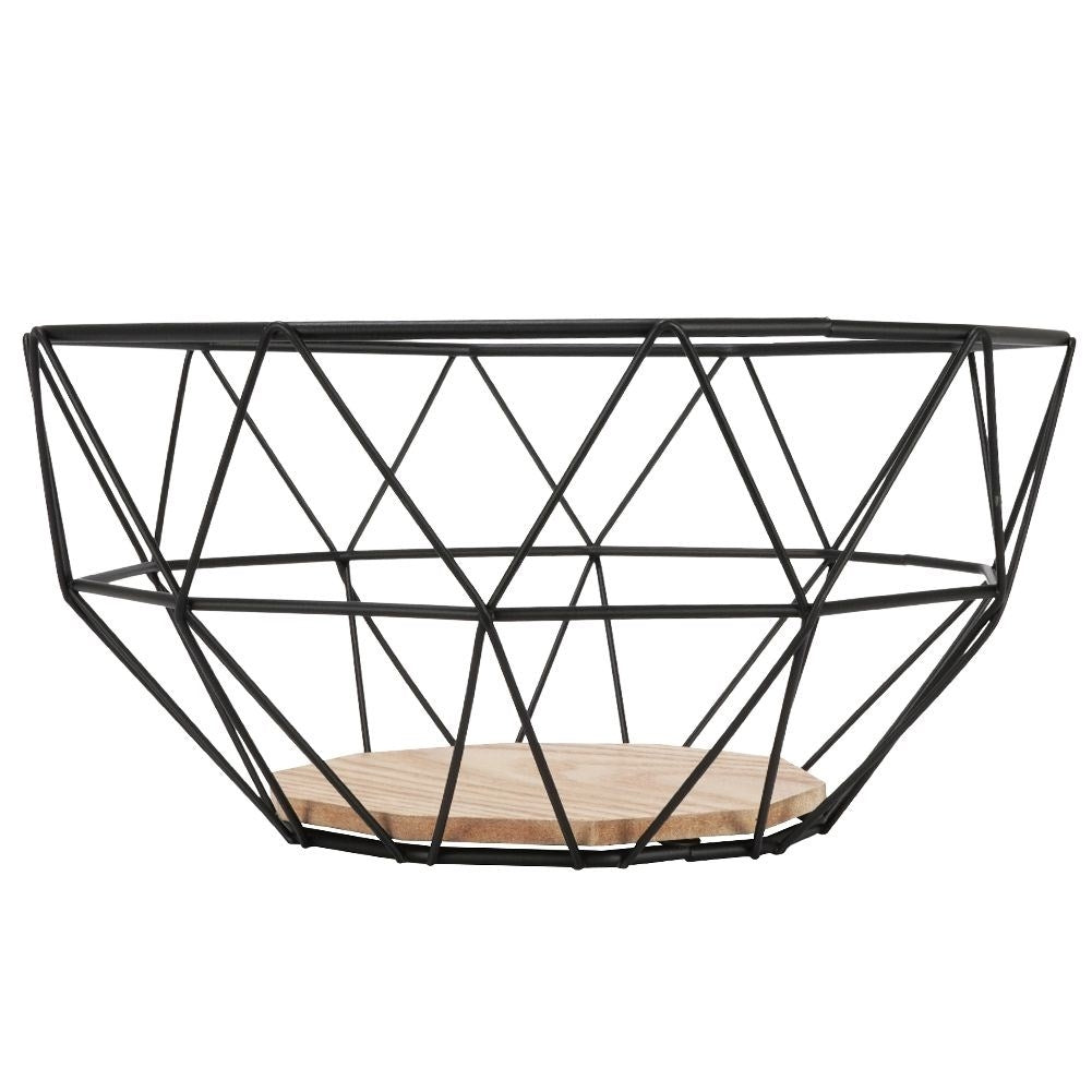 Fruit basket in black metal for modern industrial style