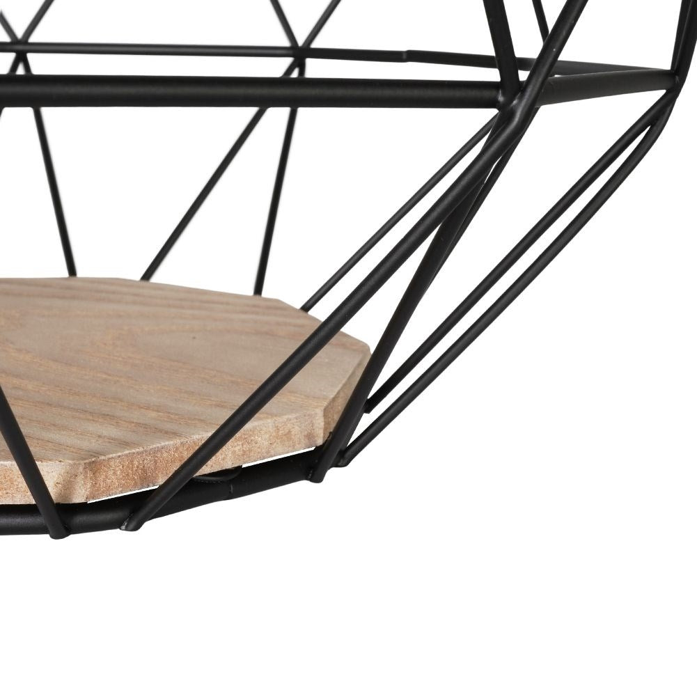 Fruit basket in black metal for modern industrial style