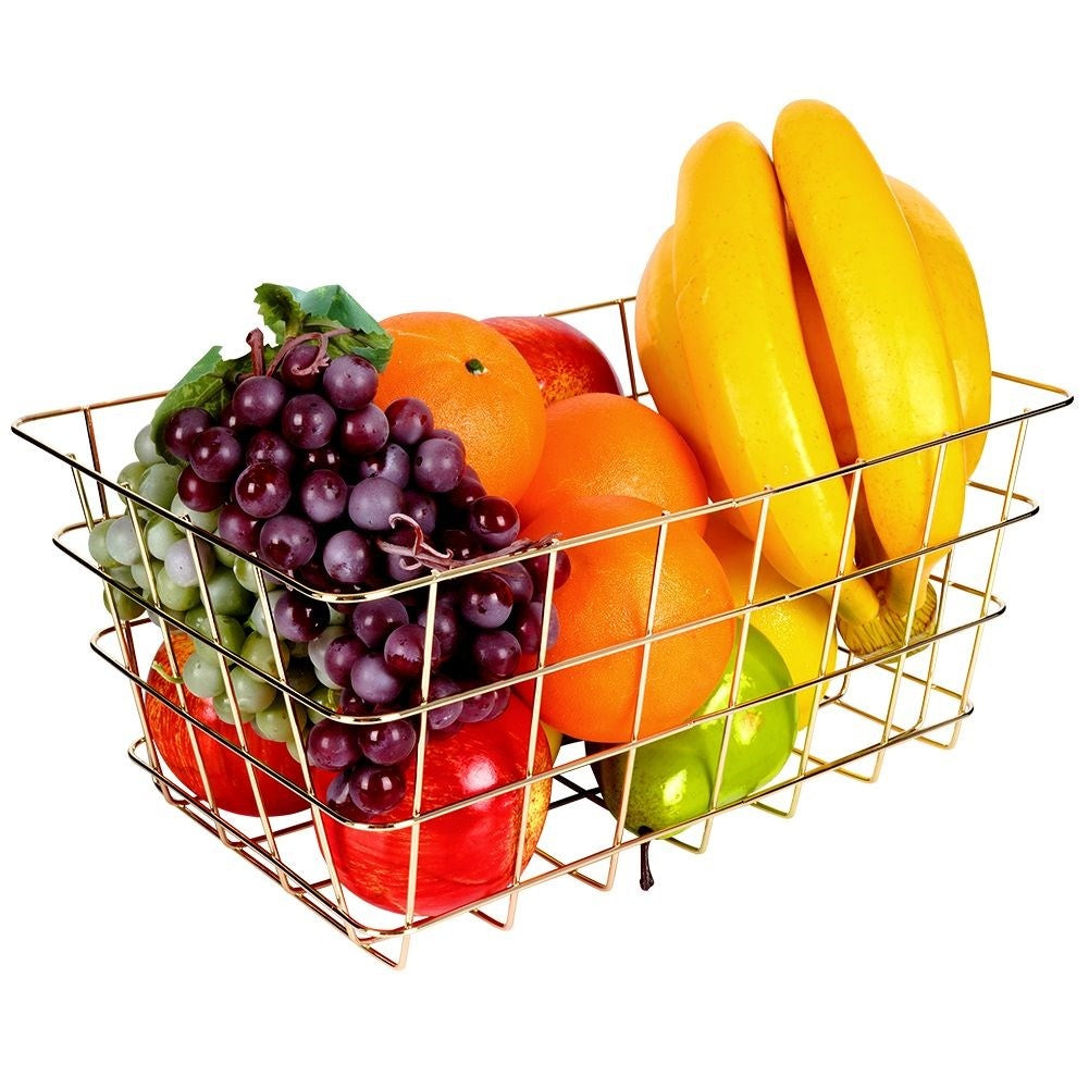 Fruit basket in trendy gold for fruit and vegetables
