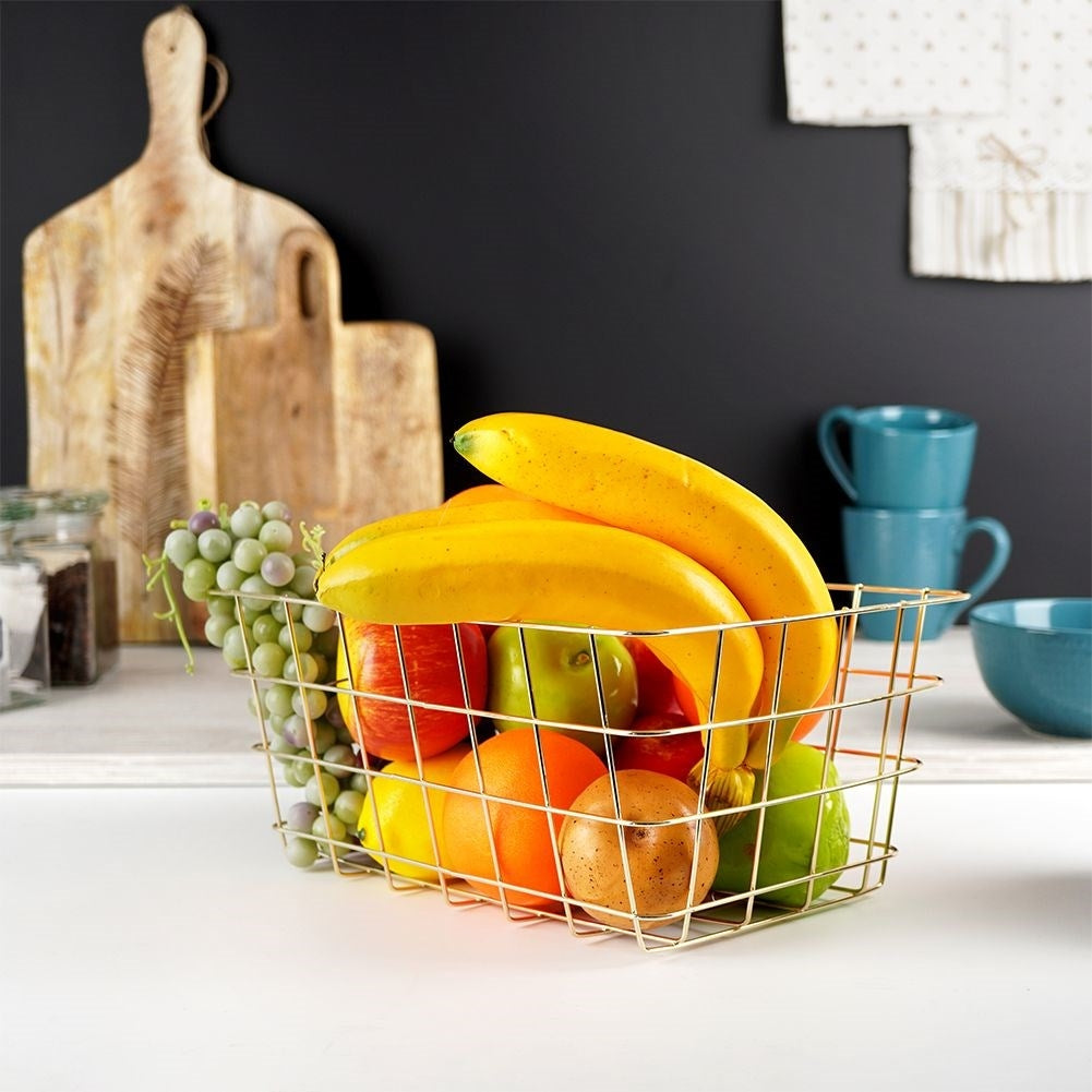 Fruit basket in trendy gold for fruit and vegetables