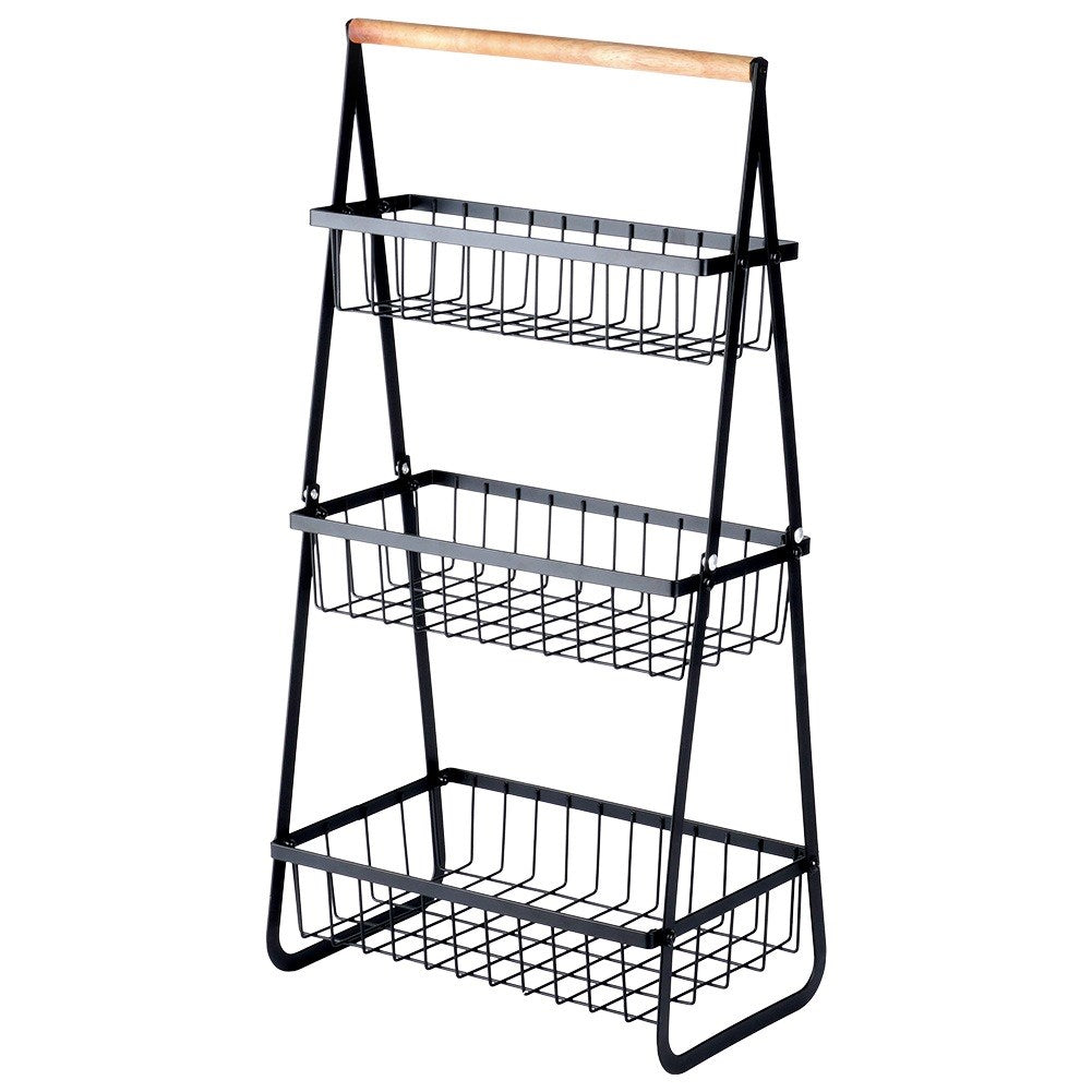 Fruit basket metal black 3-tier