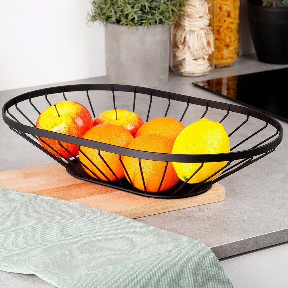 Fruit basket metal black MISTY 40.5x25.5 cm
