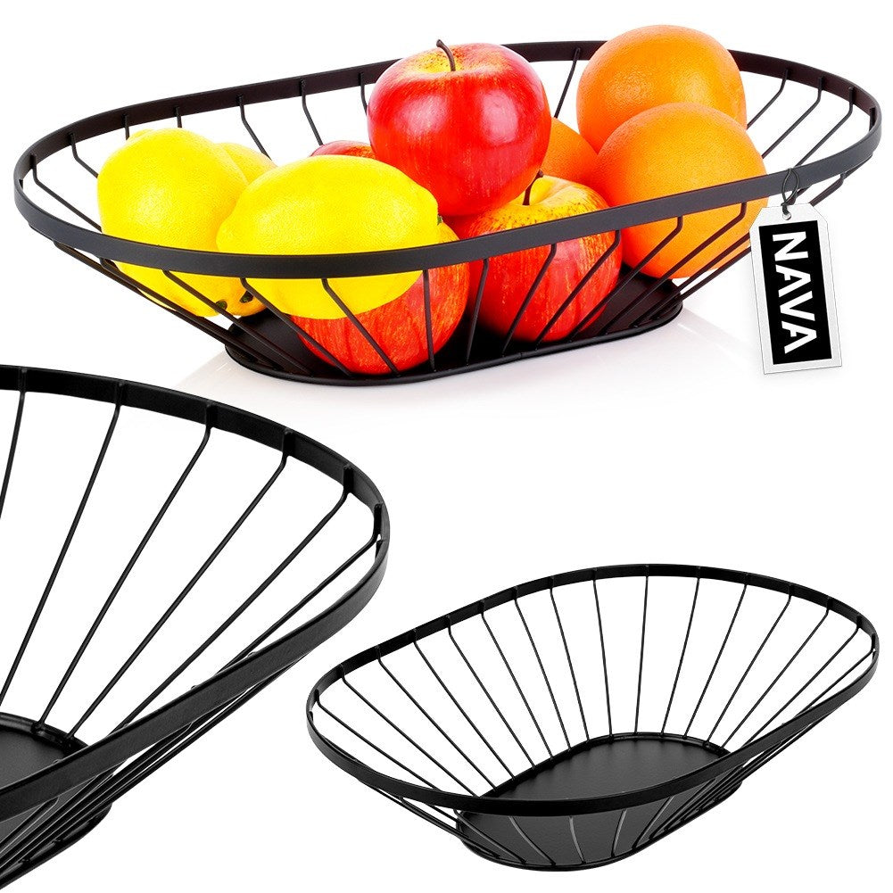 Fruit basket metal black MISTY 40.5x25.5 cm