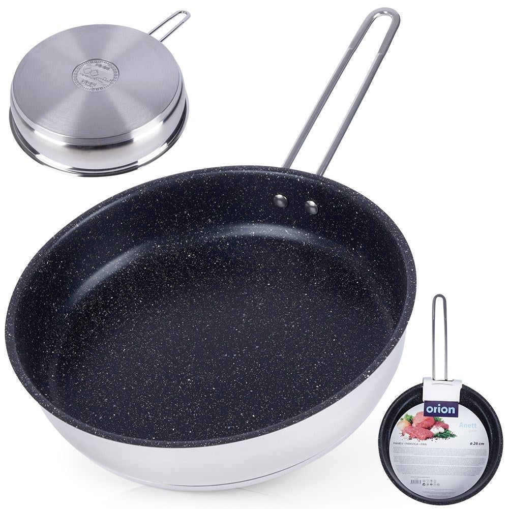 Frying pan 26 cm steel non-stick granite for all stoves/ovens