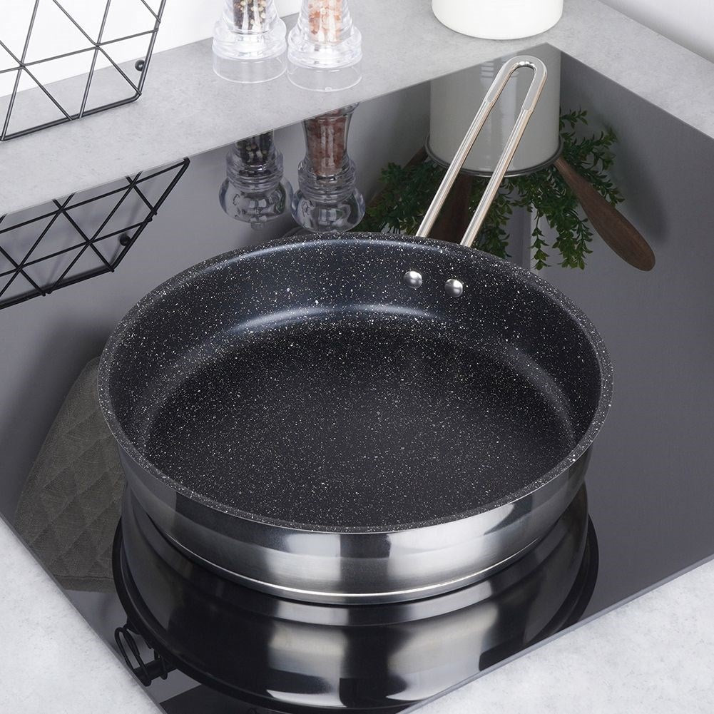 Frying pan 26 cm steel non-stick granite for all stoves/ovens