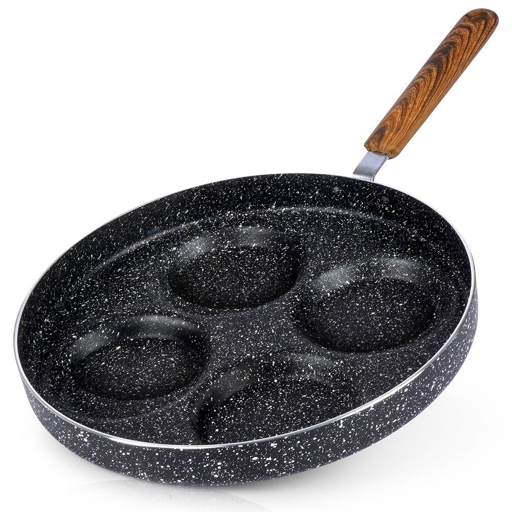 Frying pan for eggs and pancakes with non-stick granite