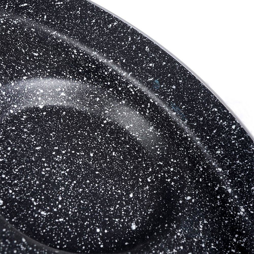 Frying pan for eggs and pancakes with non-stick granite