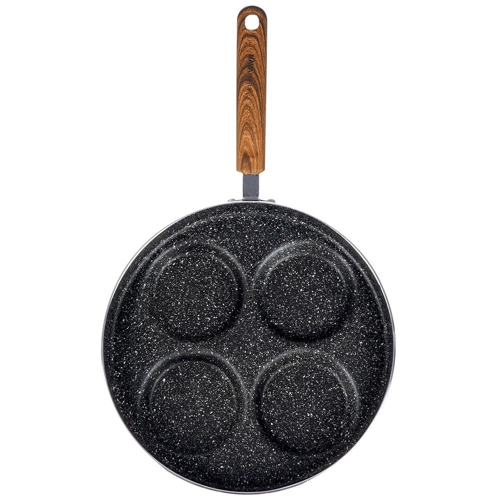 Frying pan for eggs and pancakes with non-stick granite