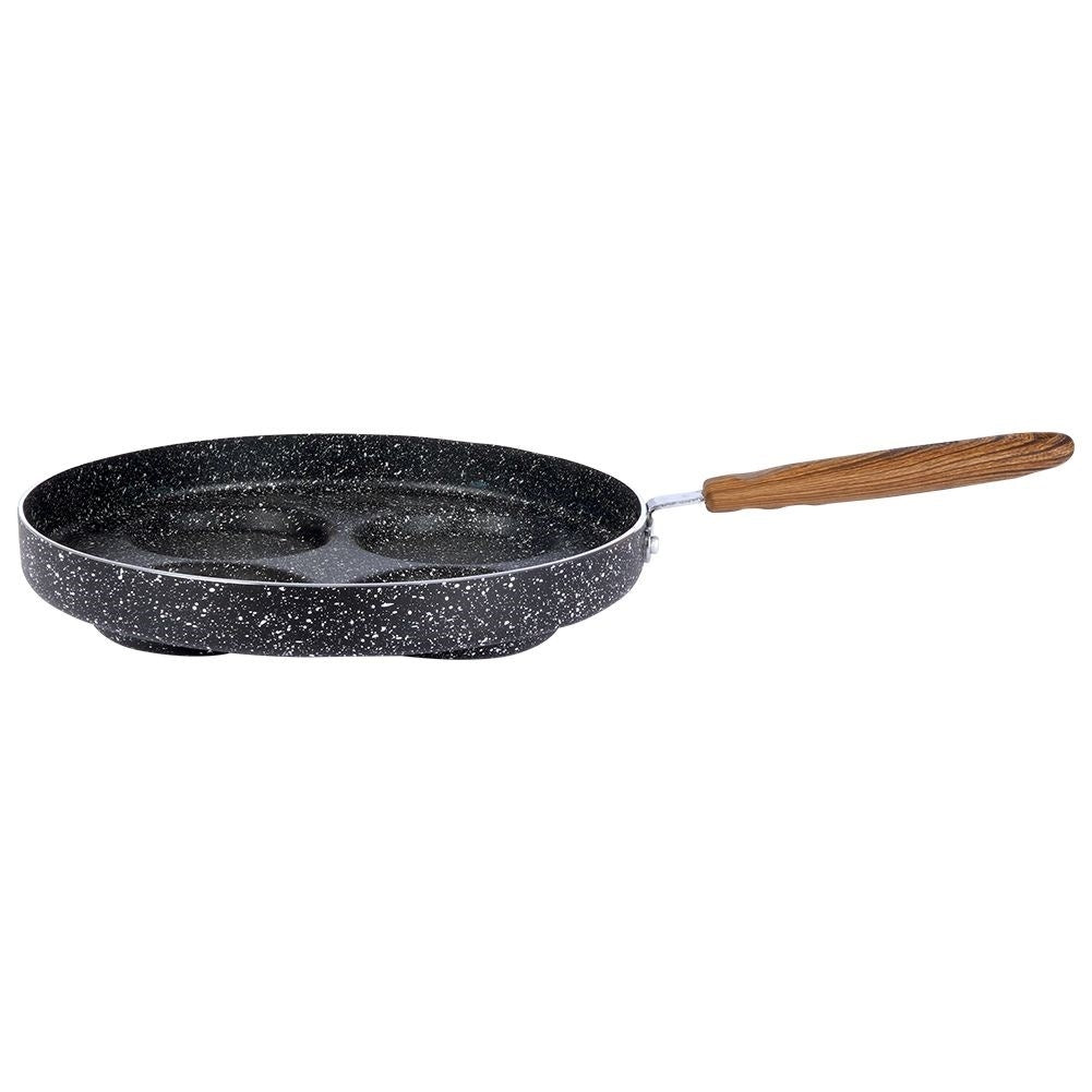 Frying pan for eggs and pancakes with non-stick granite
