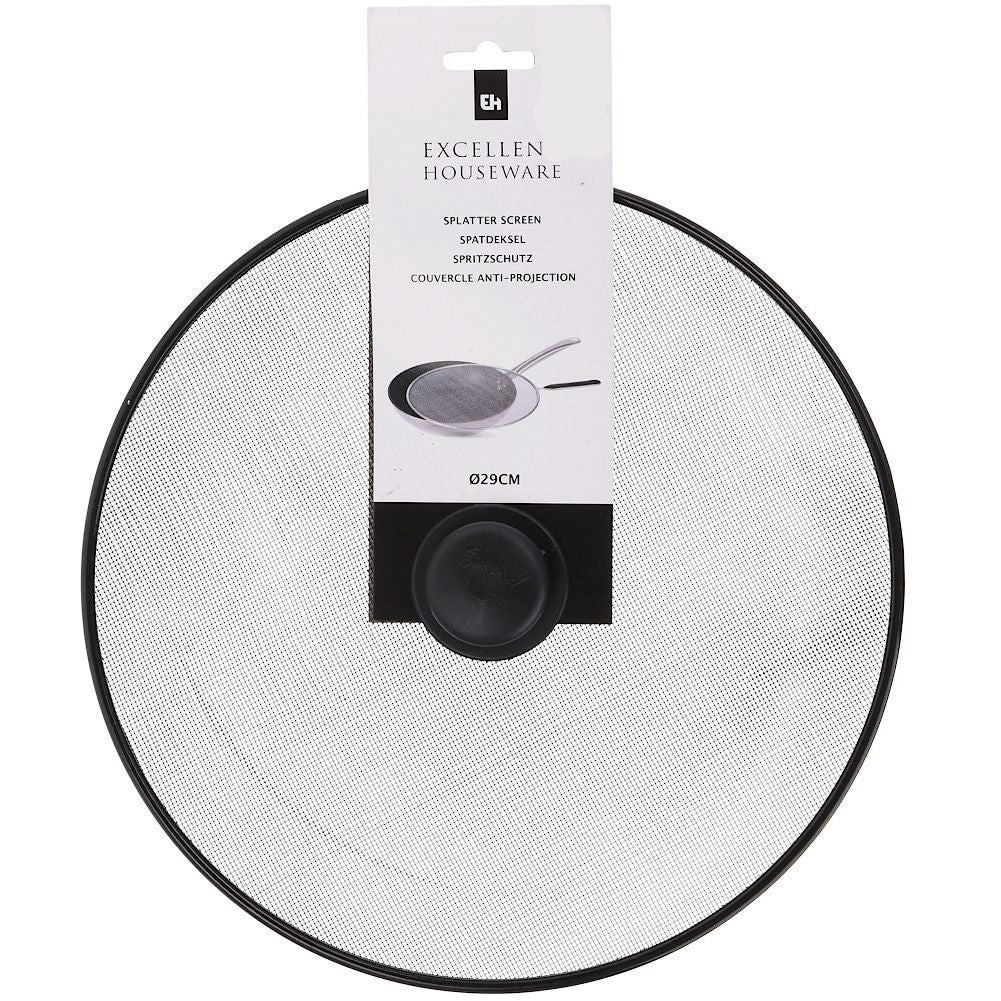 Frying pan lid: Protection against oil splashes, works as a strainer