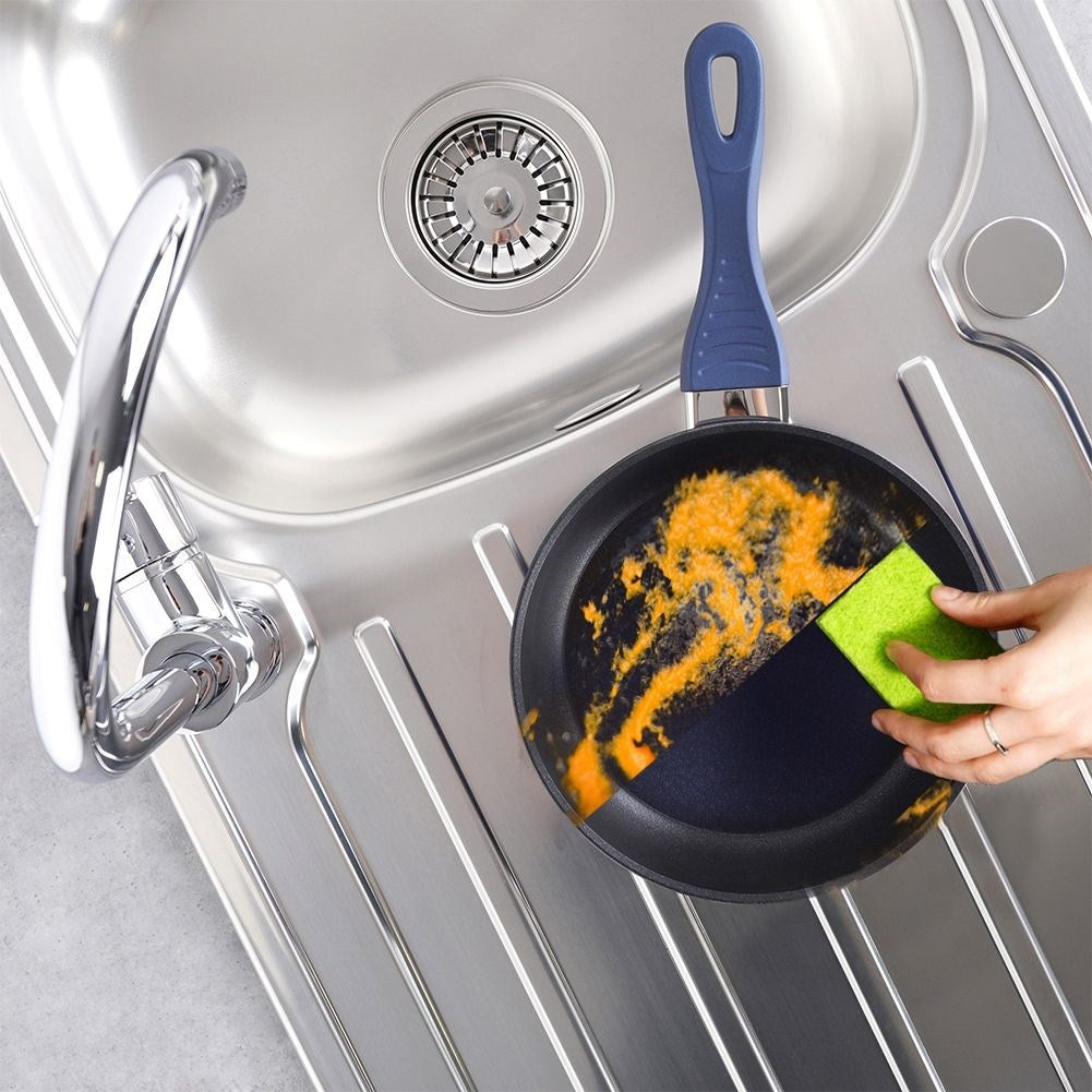 Frying pan with ceramic coating and diamond crystals