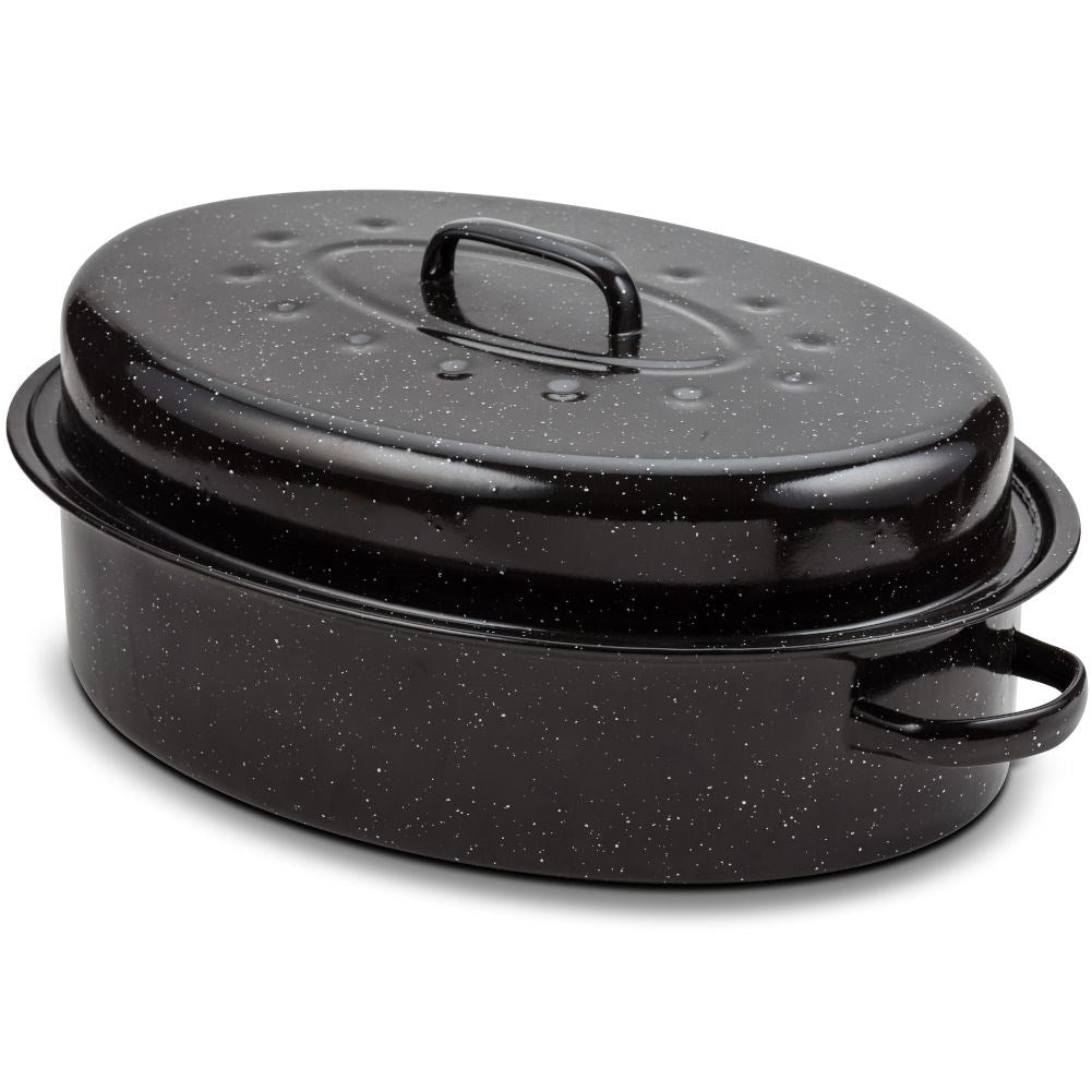 Frying pan with enamel lid for smooth and tasty cooking