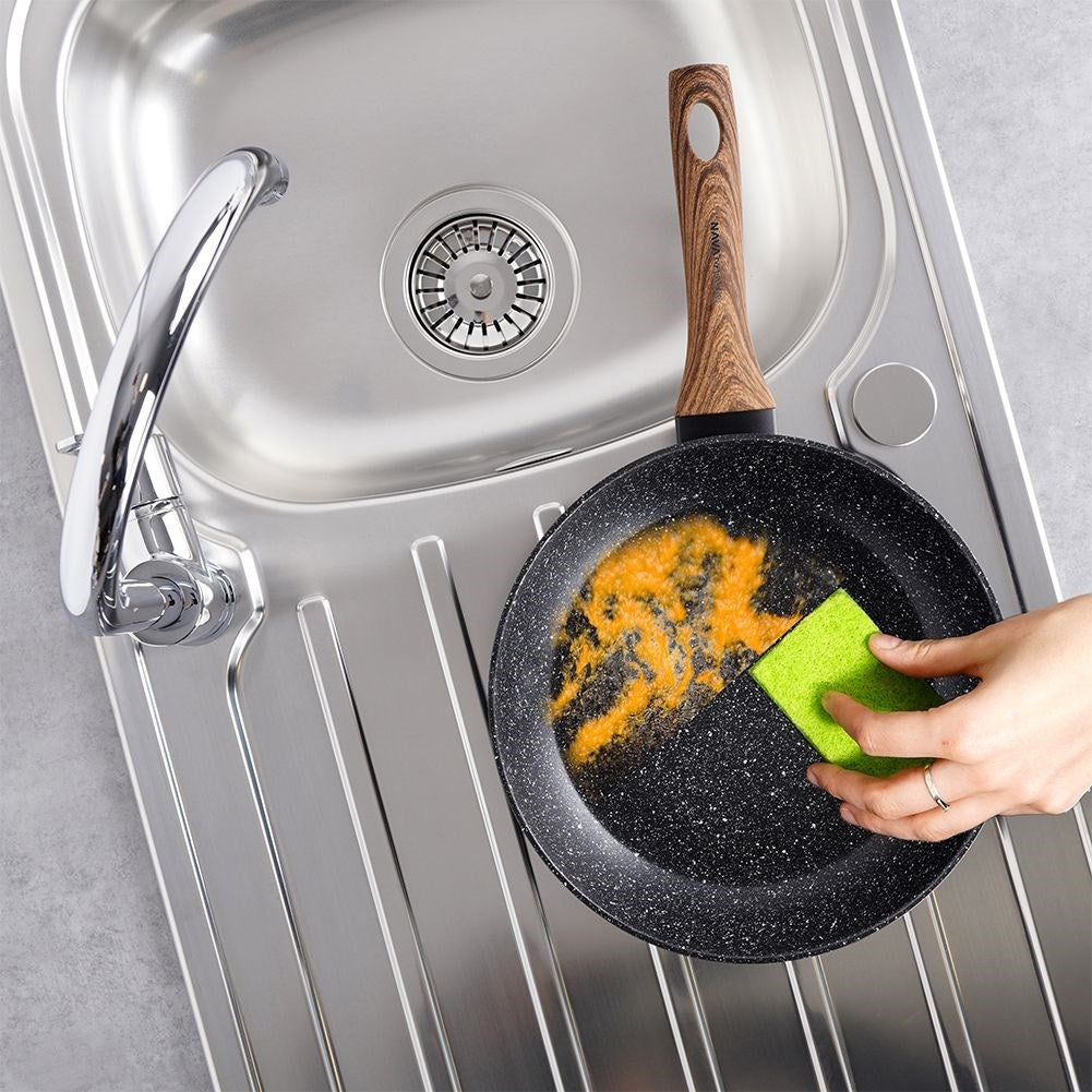Frying pan with five-layer non-stick granite coating