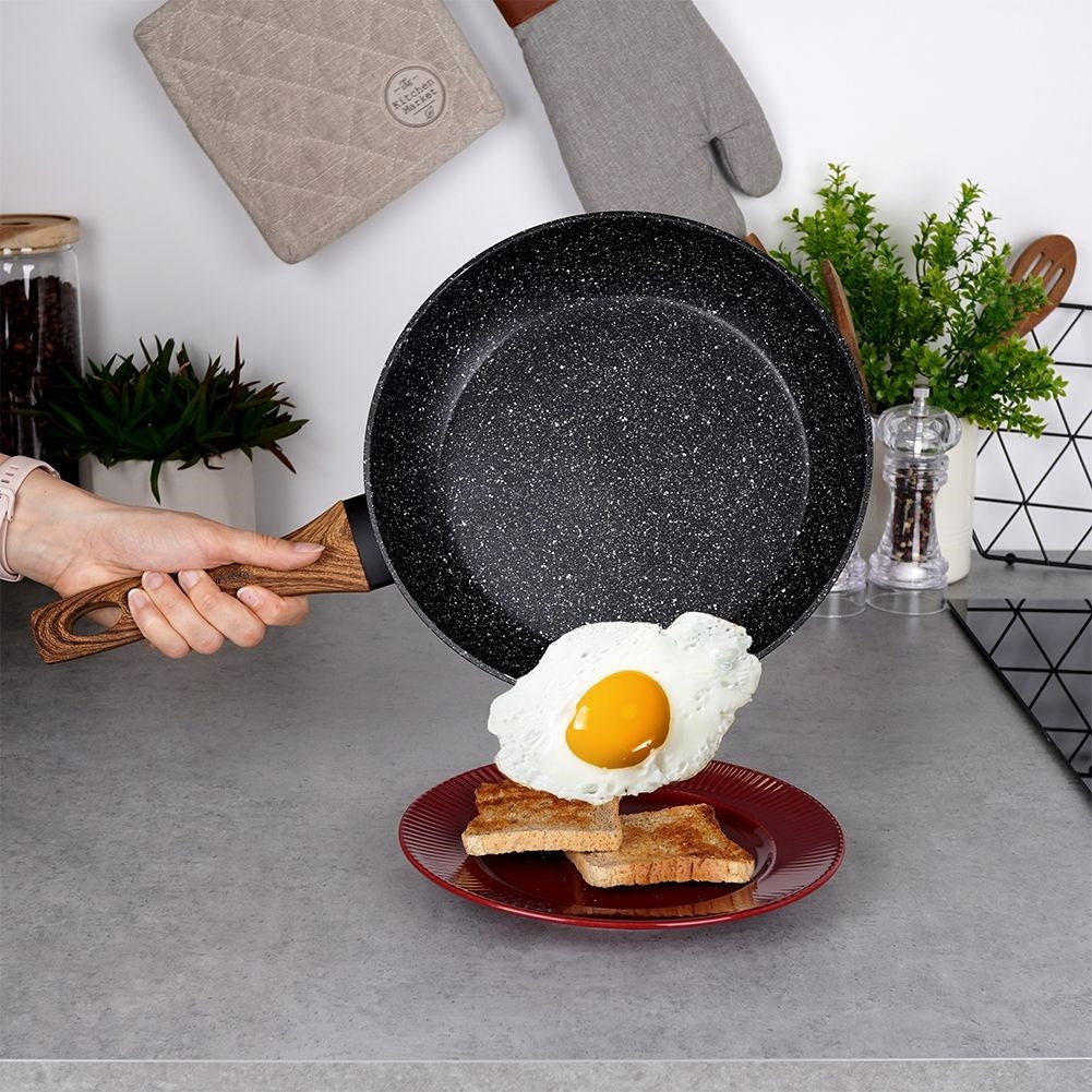 Frying pan with five-layer non-stick granite coating