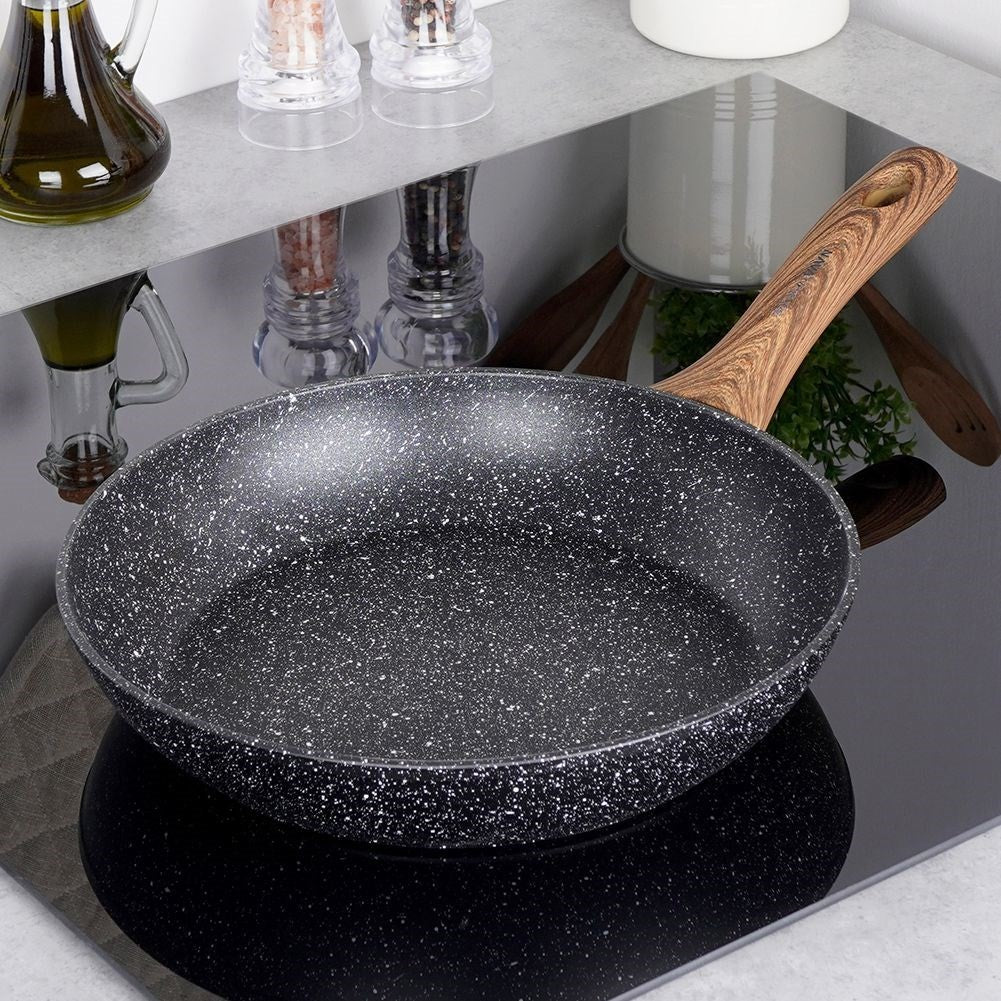 Frying pan with five-layer non-stick granite coating