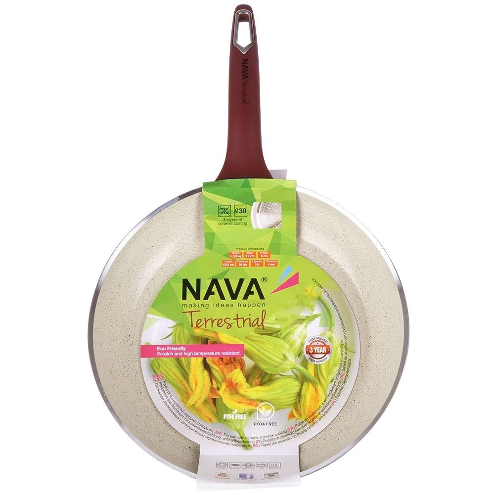 Frying pan with non-stick ceramic coating, dishwasher safe