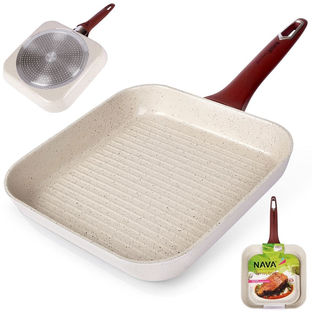 Frying pan with non-stick ceramic coating in granite