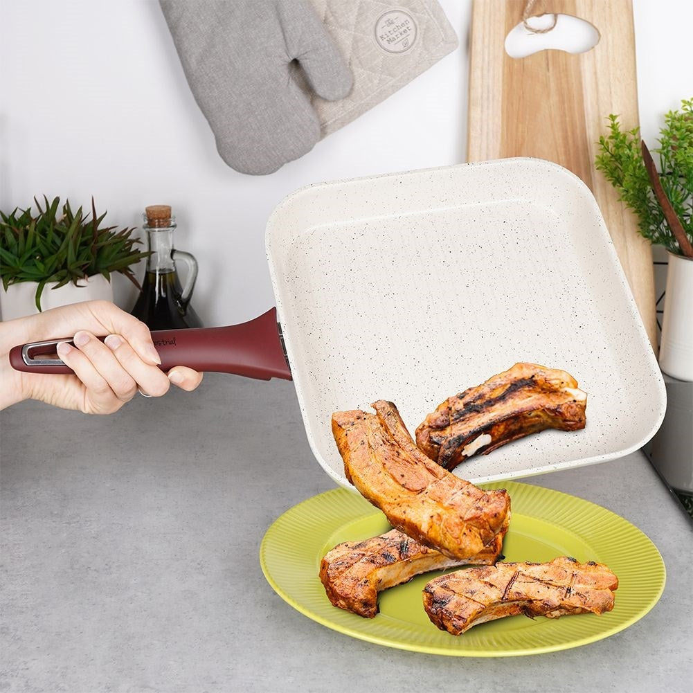 Frying pan with non-stick ceramic coating in granite