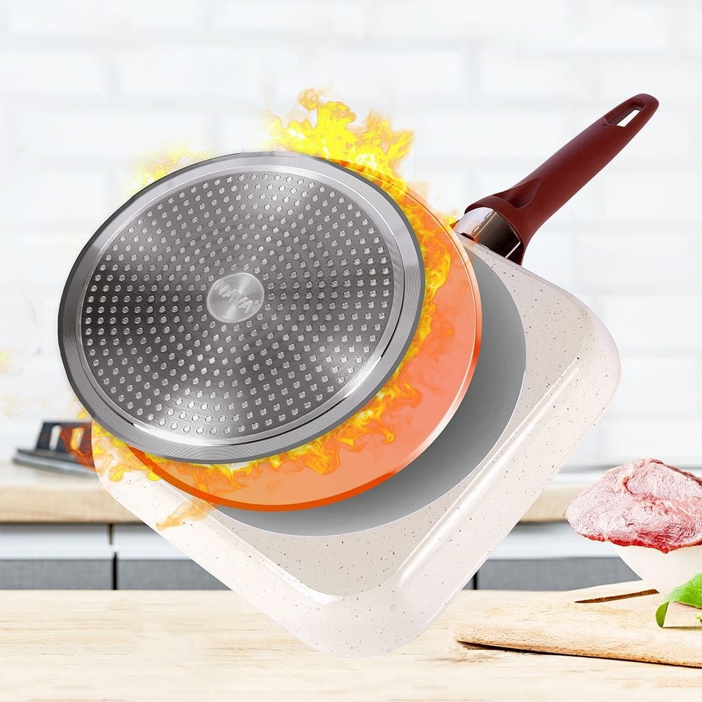 Frying pan with non-stick ceramic coating in granite