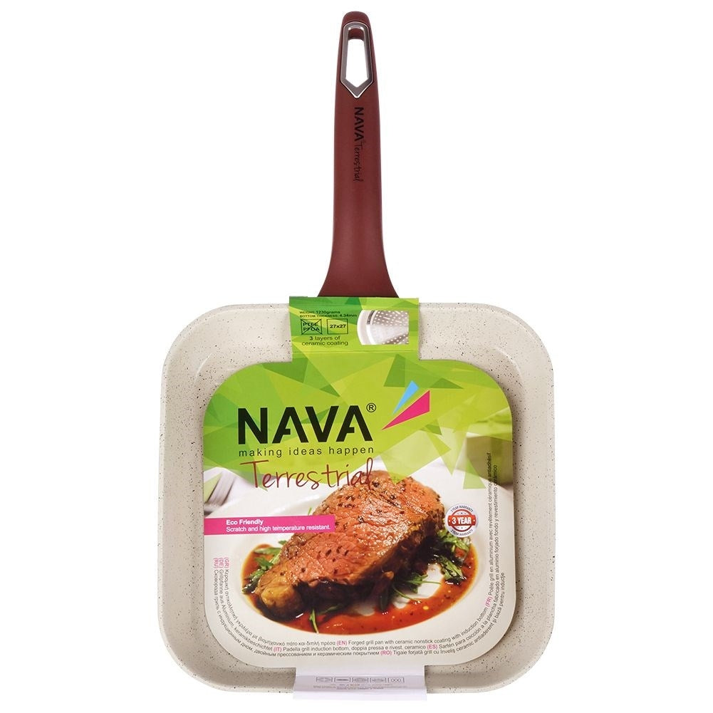 Frying pan with non-stick ceramic coating in granite