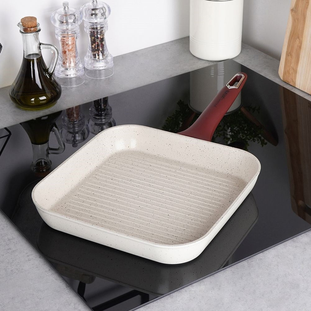 Frying pan with non-stick ceramic coating in granite