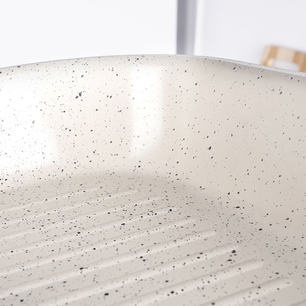 Frying pan with non-stick ceramic coating in granite