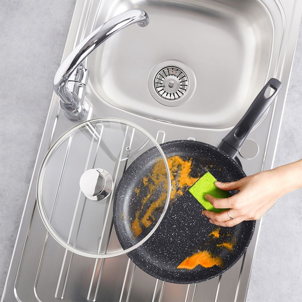 Frying pan with non-stick, granite coating, induction safe