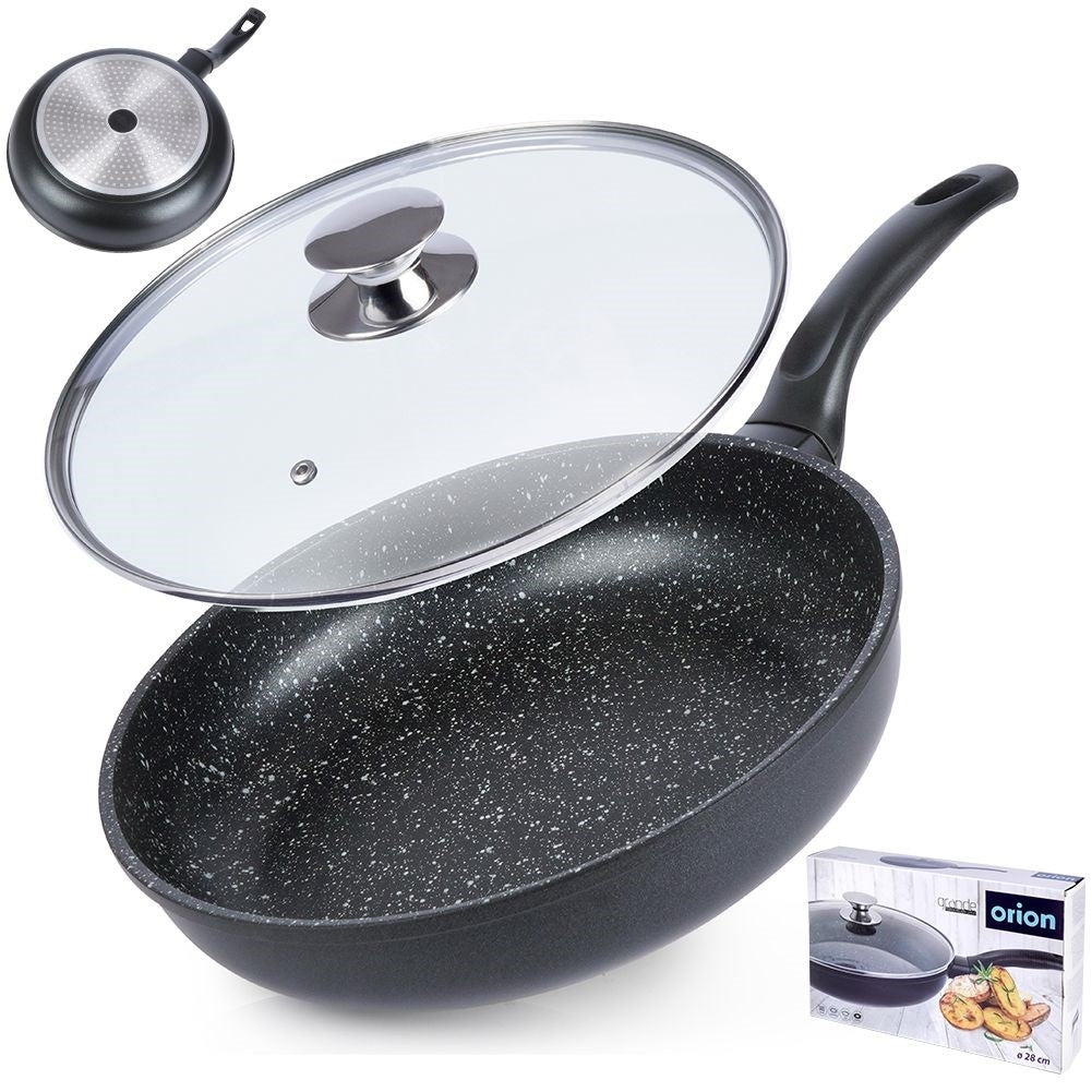 Frying pan with non-stick, granite coating, induction safe