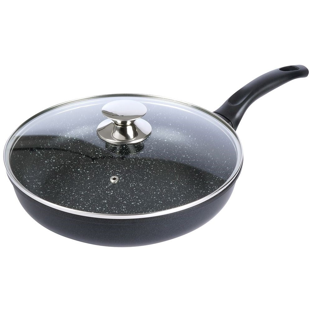 Frying pan with non-stick, granite coating, induction safe