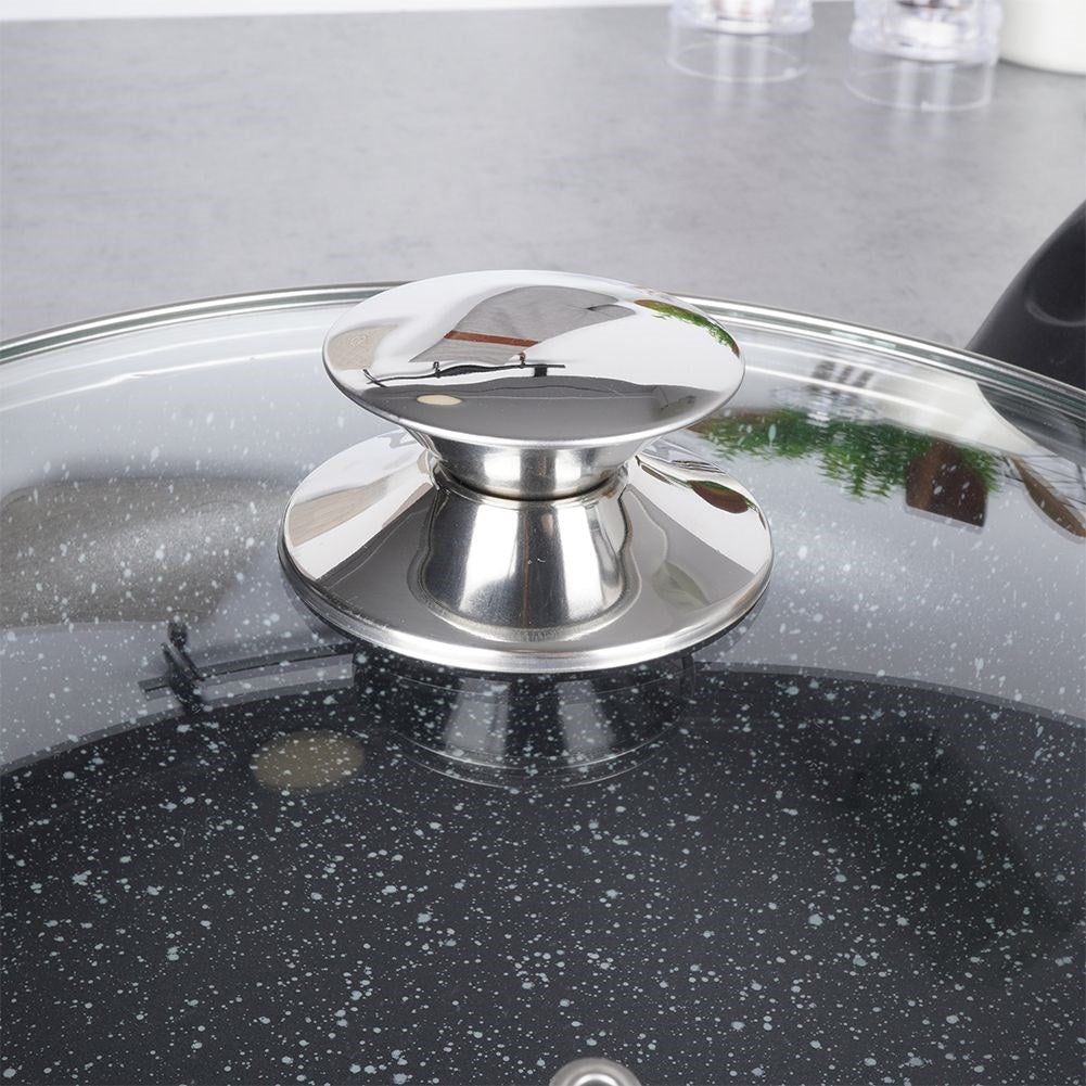 Frying pan with non-stick, granite coating, induction safe
