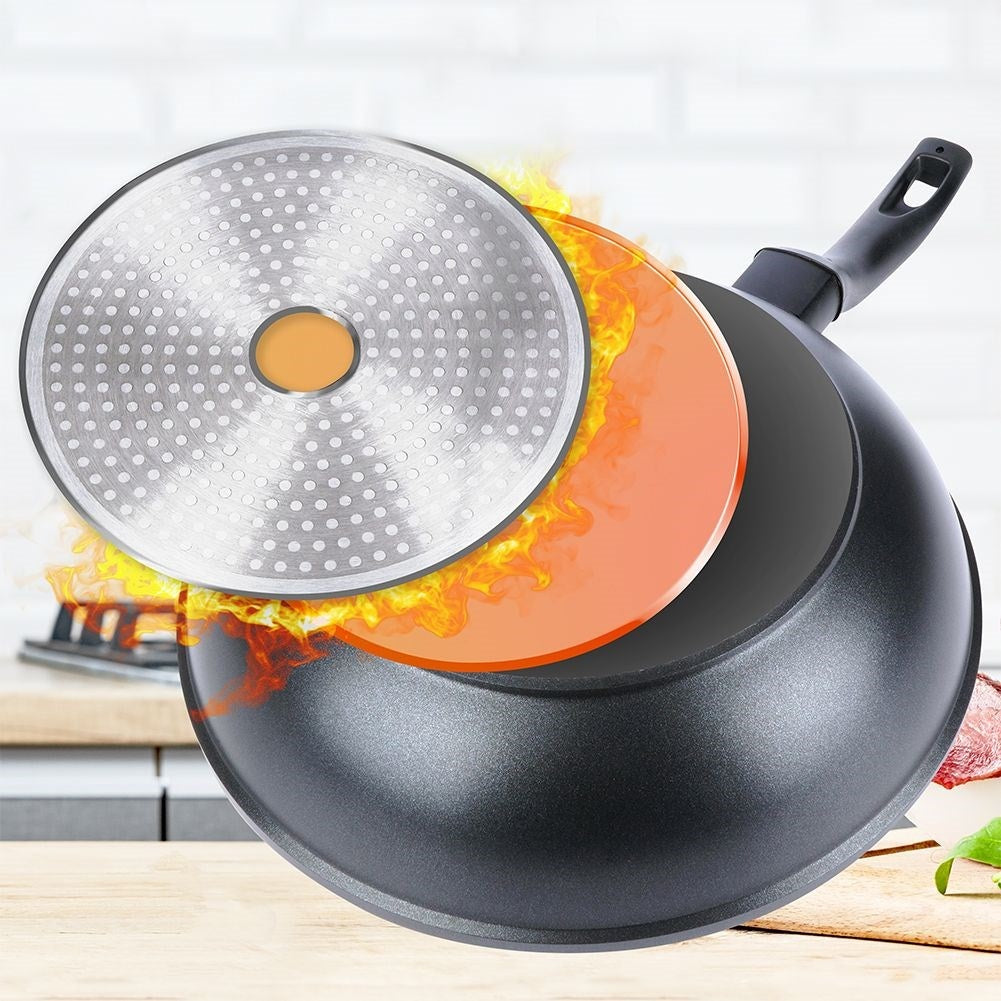 Frying pan with non-stick granite, fits all stoves.