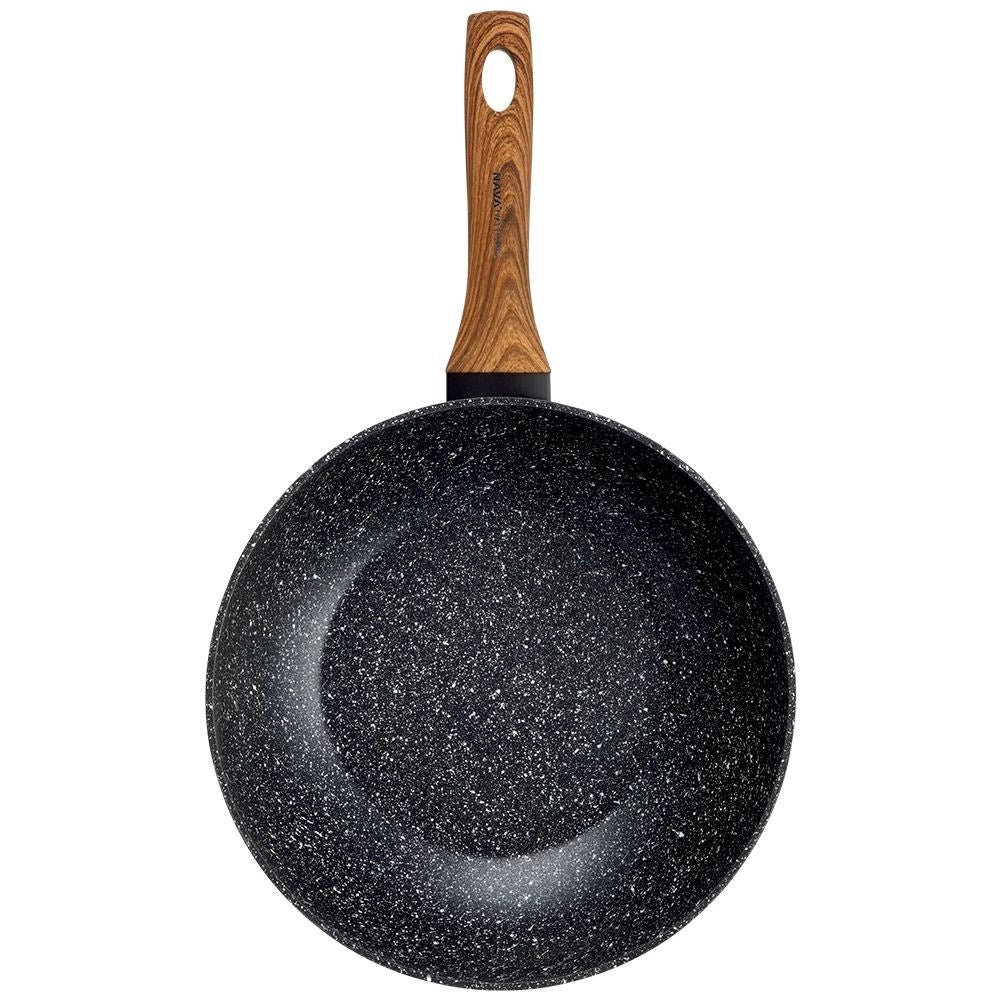 Frying pan with non-stick granite, fits all stoves, dishwasher safe