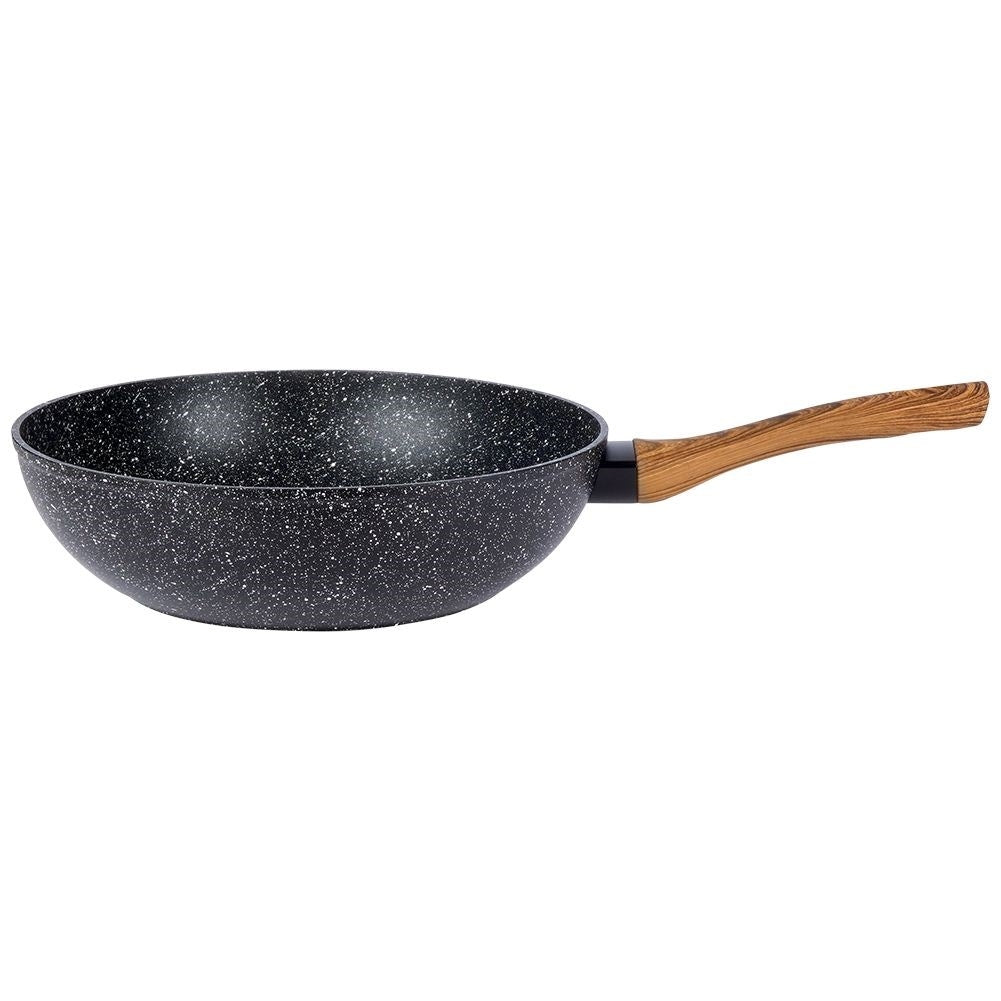 Frying pan with non-stick granite, fits all stoves, dishwasher safe