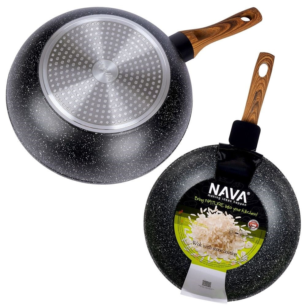 Frying pan with non-stick granite, fits all stoves, dishwasher safe