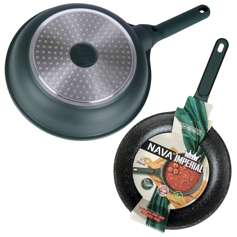 Frying pan with non-stick granite, for all stoves & dishwashers