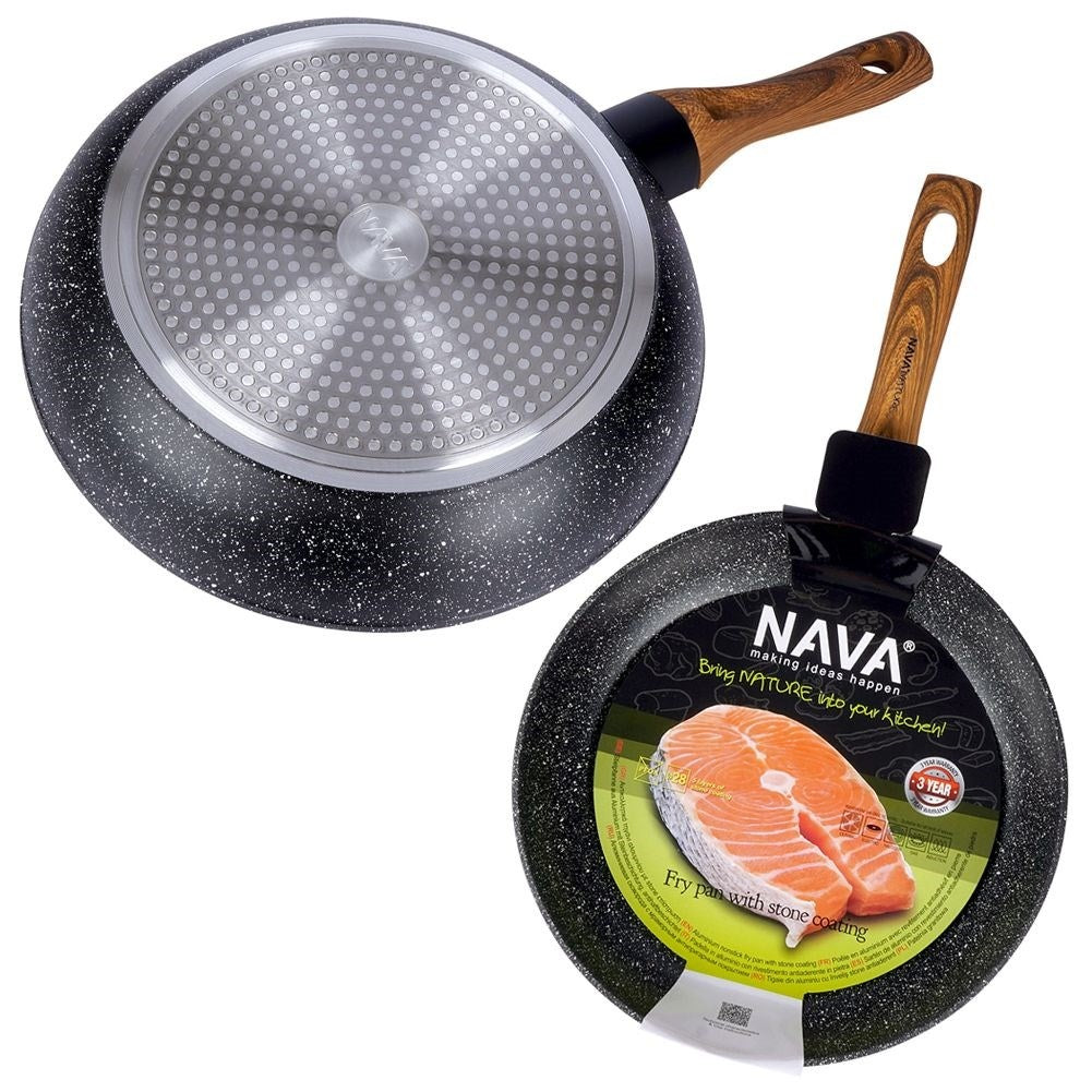 Frying pan with non-stick granite for all stoves, dishwasher safe