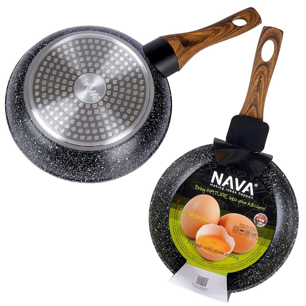 Frying pan with non-stick granite for all stoves, dishwasher safe