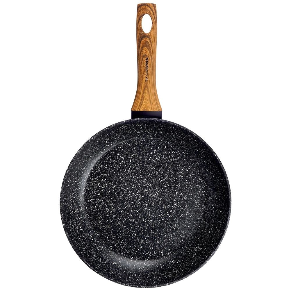 Frying pan with non-stick granite for all stoves, dishwasher safe