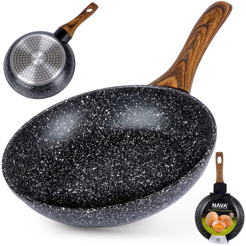 Frying pan with non-stick granite for all stoves, dishwasher safe